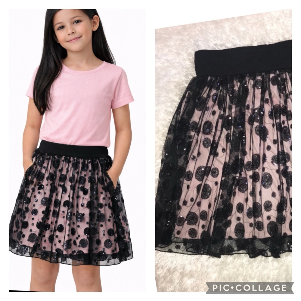 Adorable black mesh with sequin skirt